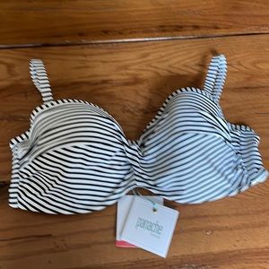 Panache Swim Women's Anya Stripe Bra-Sized Bandeau Bikini Top size 36DD NWT